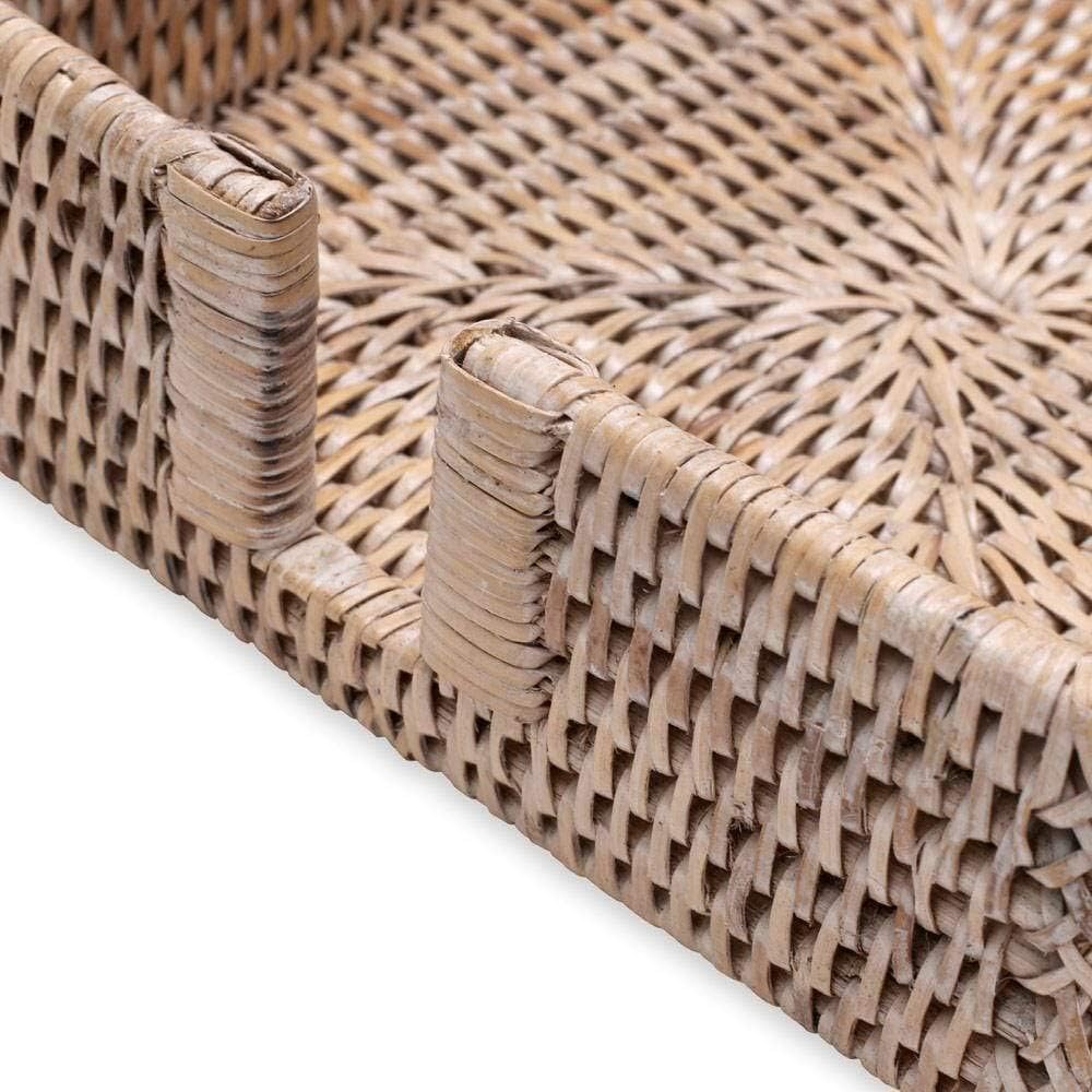 Rattan Luncheon Napkin Holder in White Natural J2529