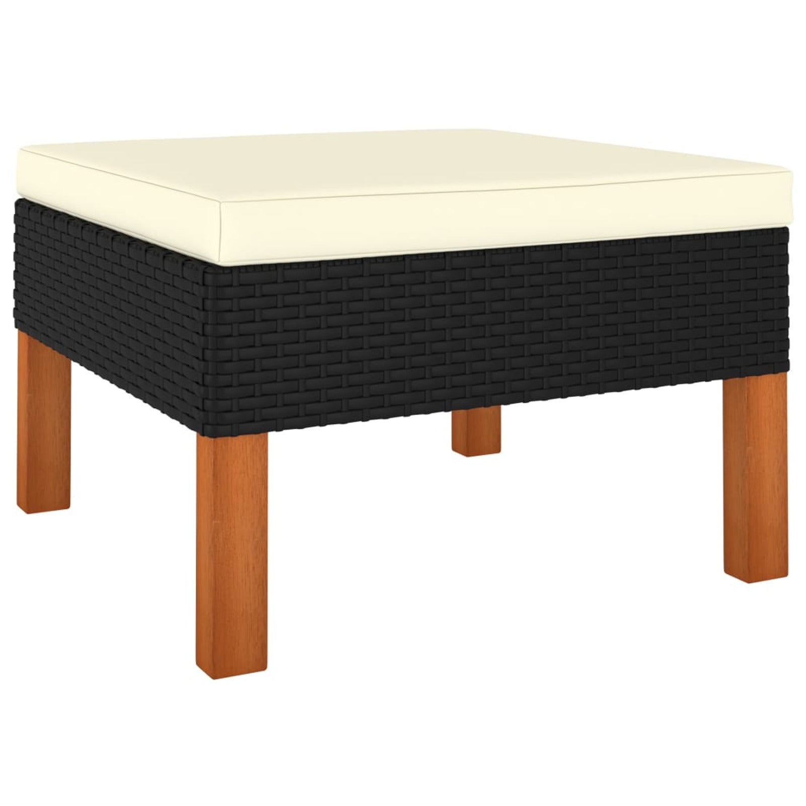 9 Piece Patio Set with Cushions Poly Rattan Black O224549