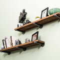 2 Piece Solid Wood Floating Shelf Autumn Brown H5959