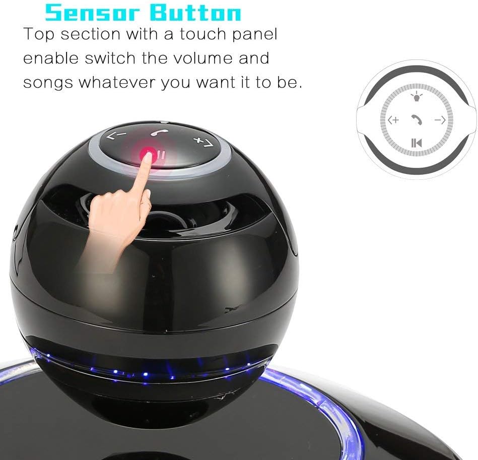 Levitating Bluetooth Speaker with LED Light (Black) N4009