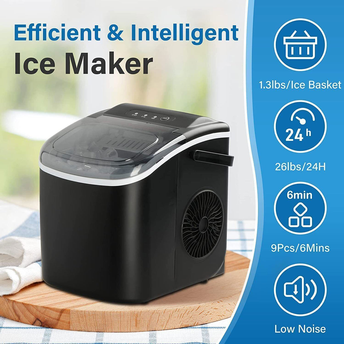 Compact Self-Cleaning Ice Maker O45639
