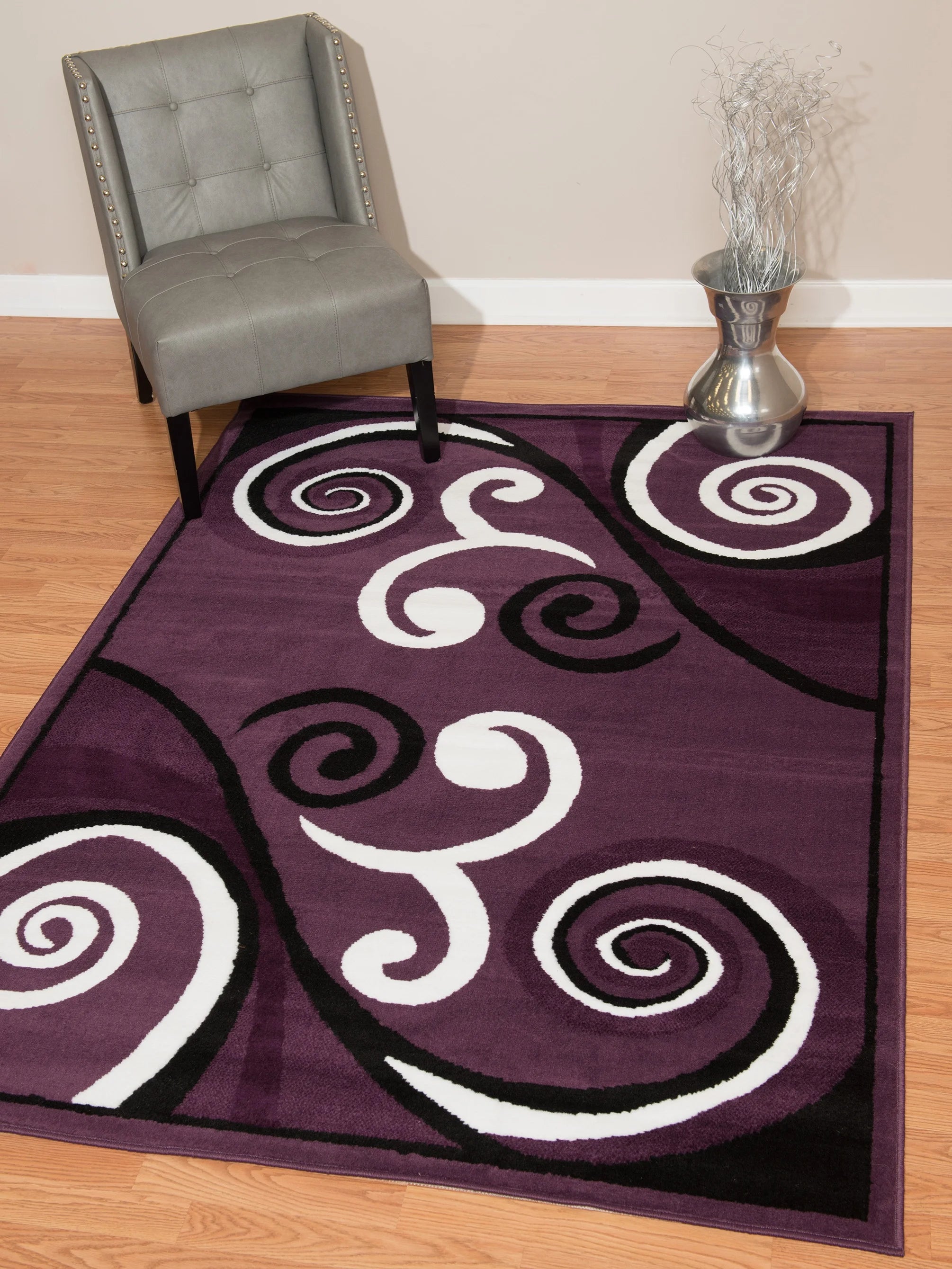 Plaza Gabriela Runner Rug, Geometric Pattern, Plum, 2'3 X 7'2" R6789