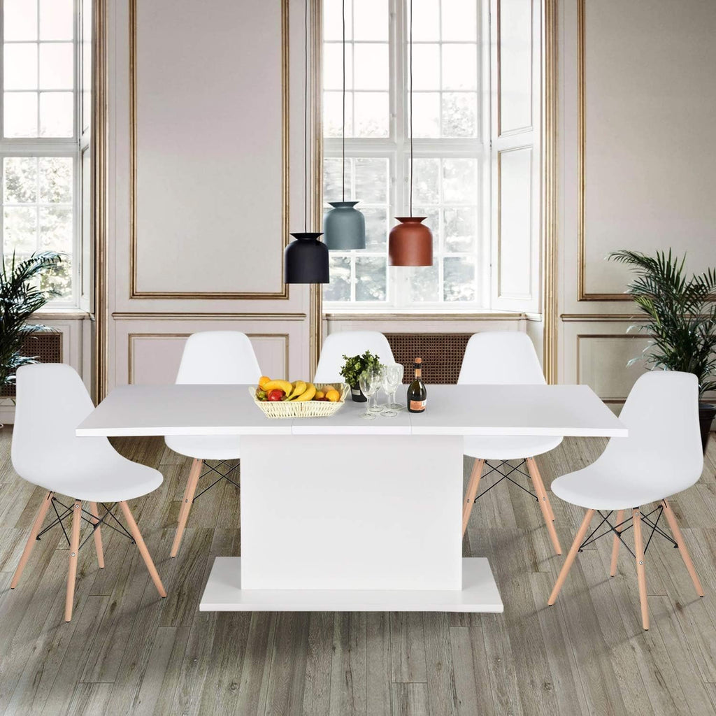 White High Gloss Wooden Expandable Dining Table K825097