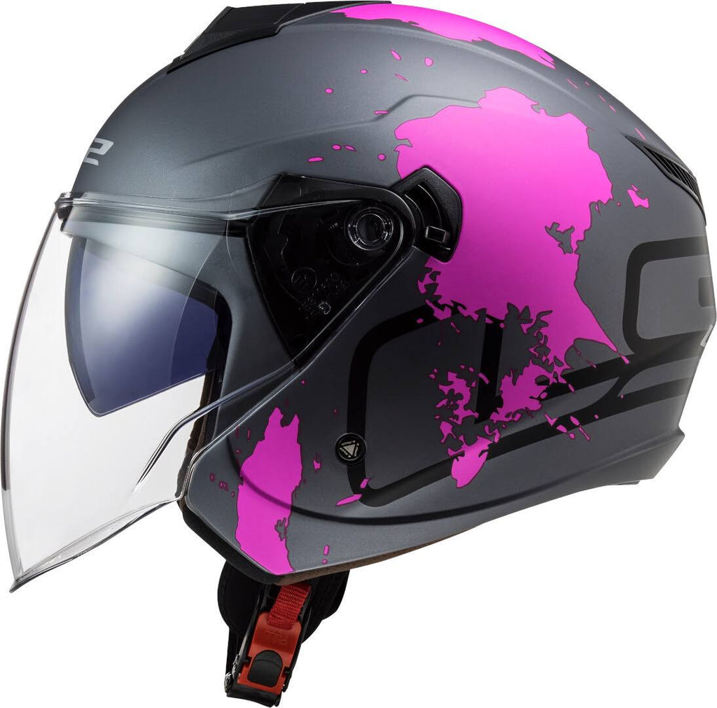 Black-Pink XL Jet Helmet Q824