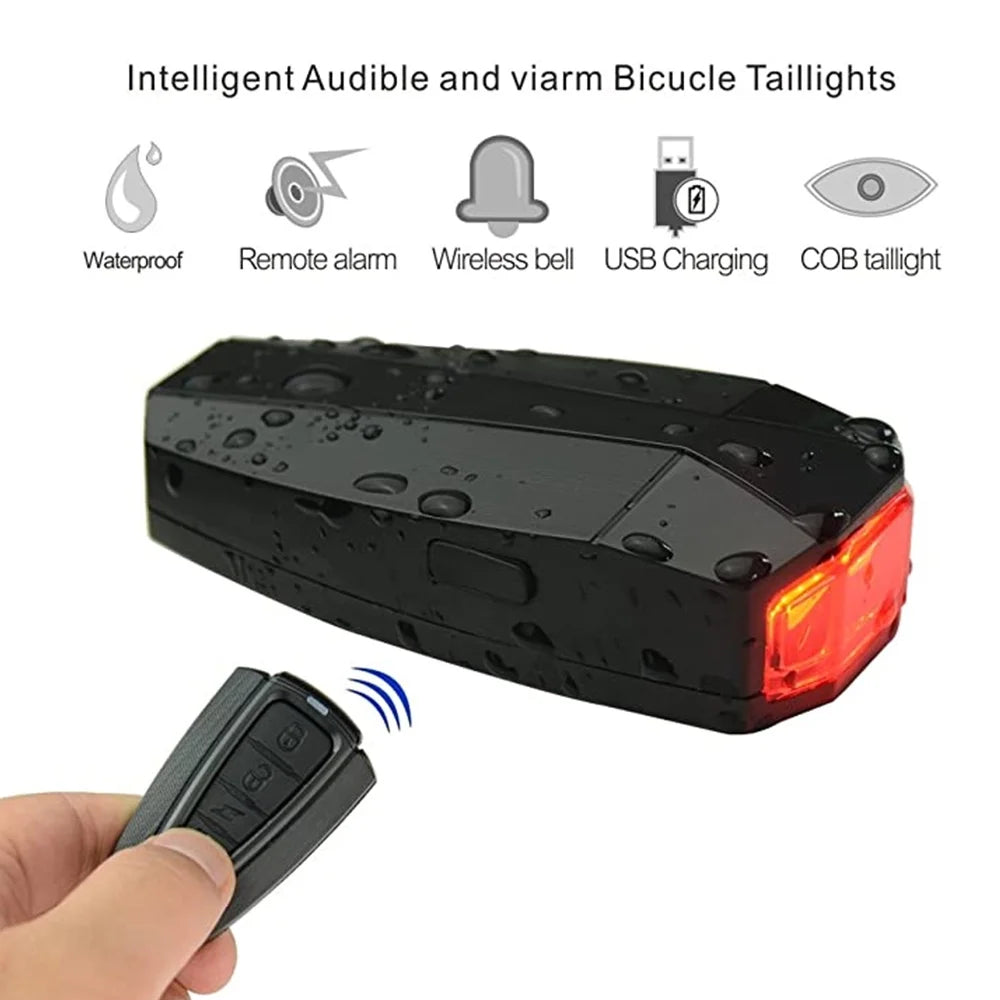 Smart Bike Tail Light with Wireless Remote Control and Electric Bell V189