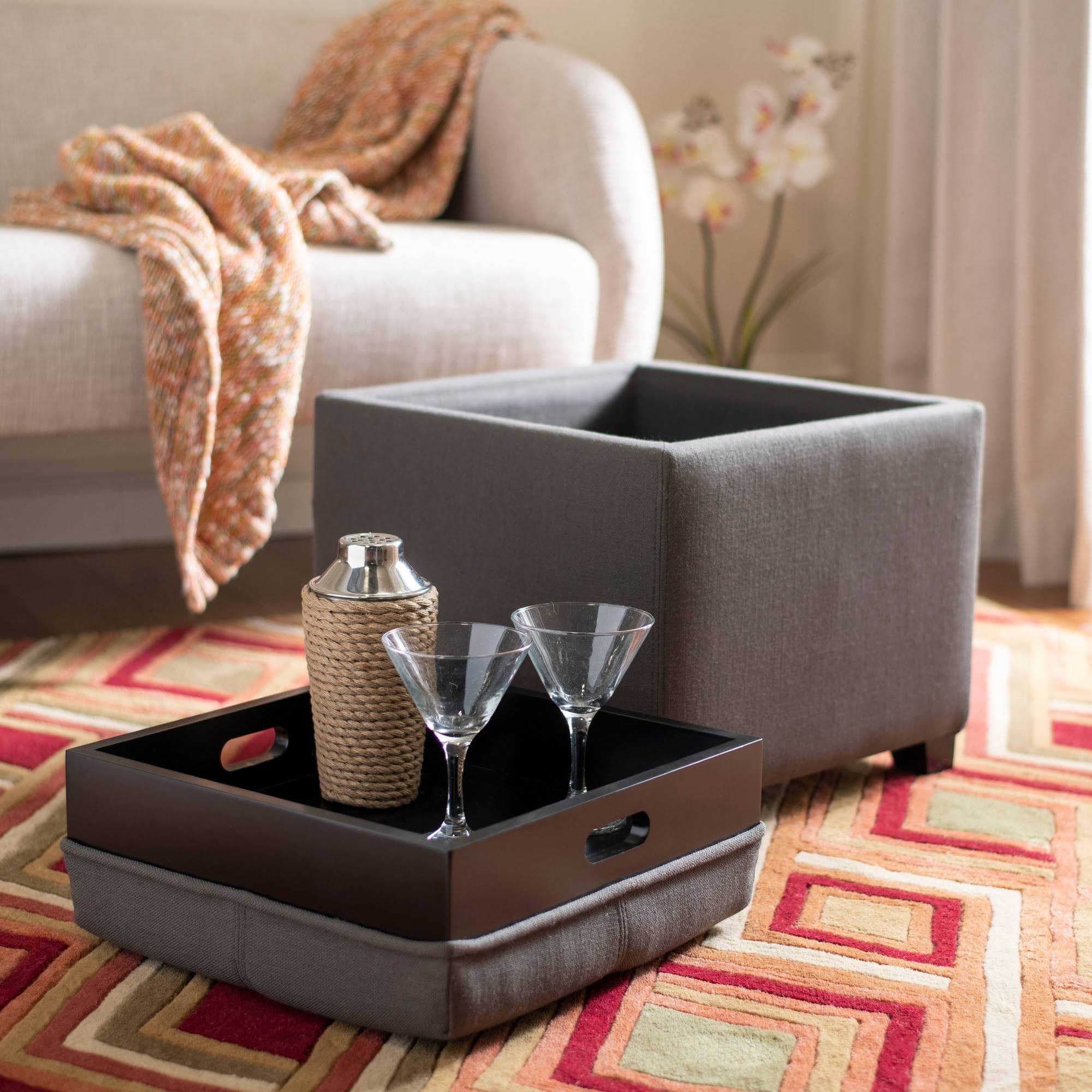 Charcoal Single Tray Ottoman I6064