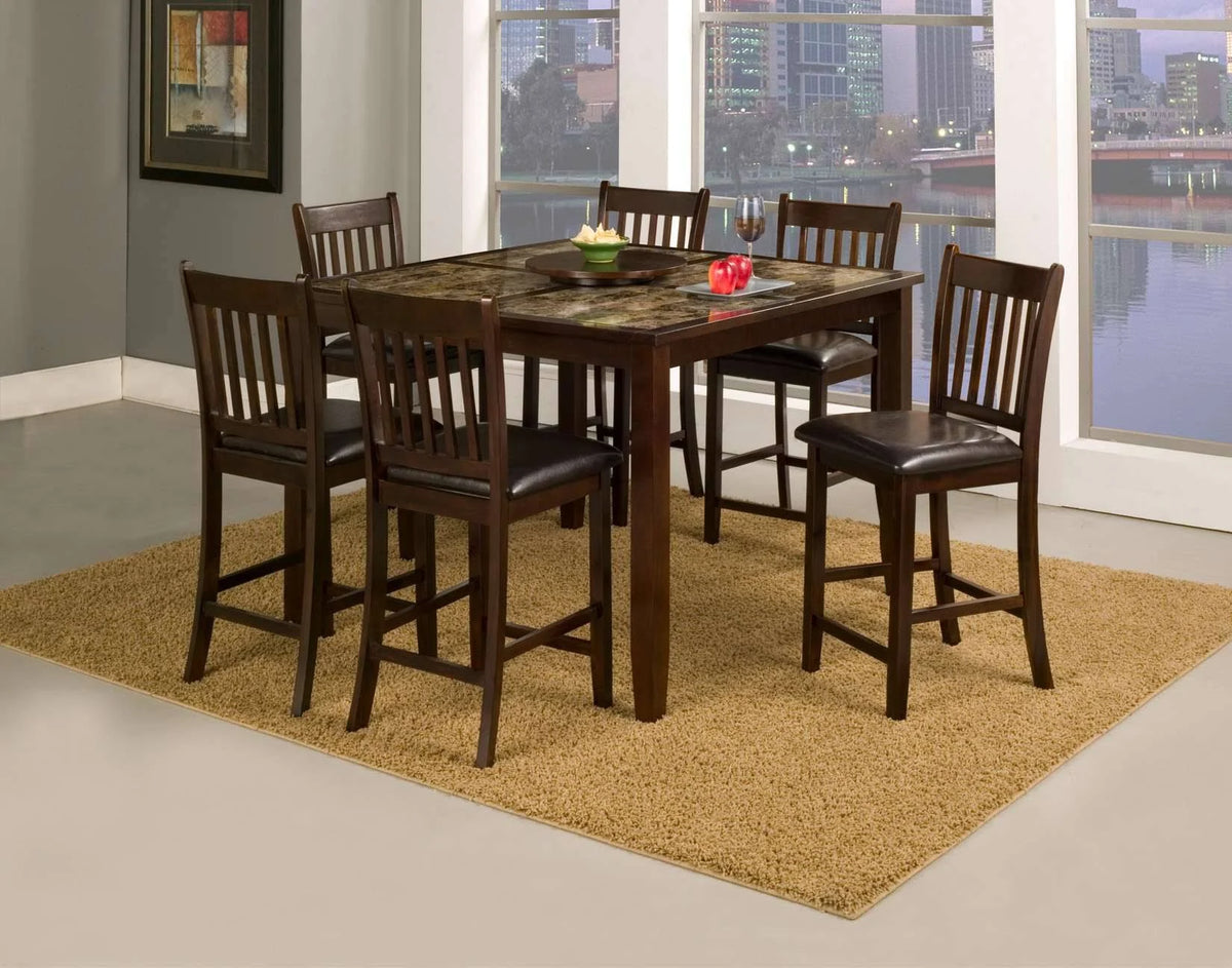 Espresso Faux Marble Pub Table M590