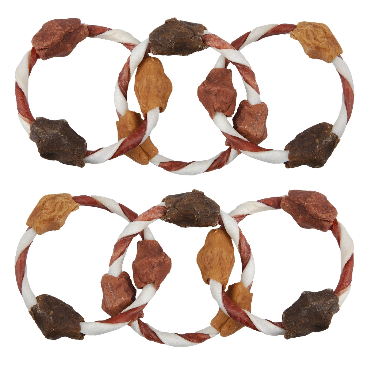 Triple Flavor Chew Rings 4 Count Dog Snack Q839