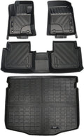 Black 2 Rows Car Floor Mats and Cargo Liner Set N7328