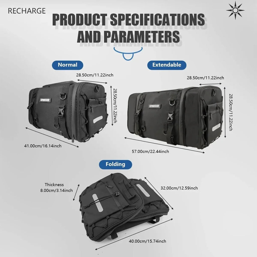 Waterproof PVC Motorcycle Tail Bag 30-50L A1887