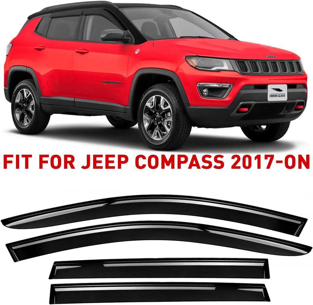 4 Pieces Black Rain Guards for Jeep Compass R117626