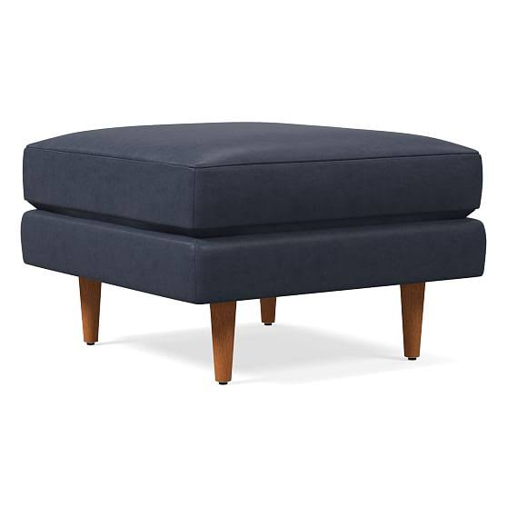 Aegean Pecan Leather Ottoman P709