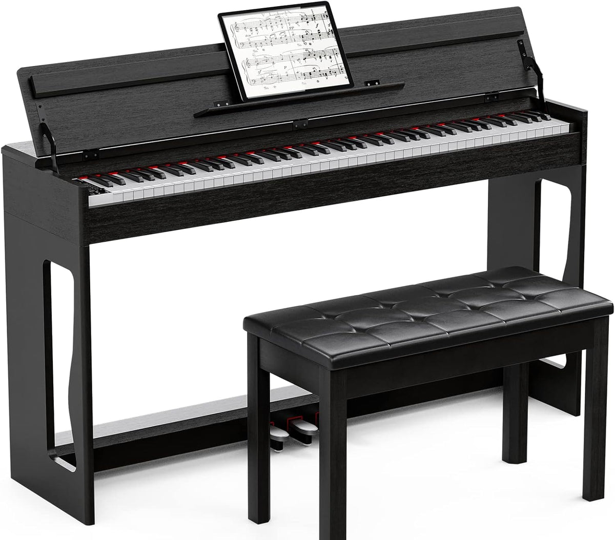 88 Key Weighted Digital Piano with Bench, Black O178443