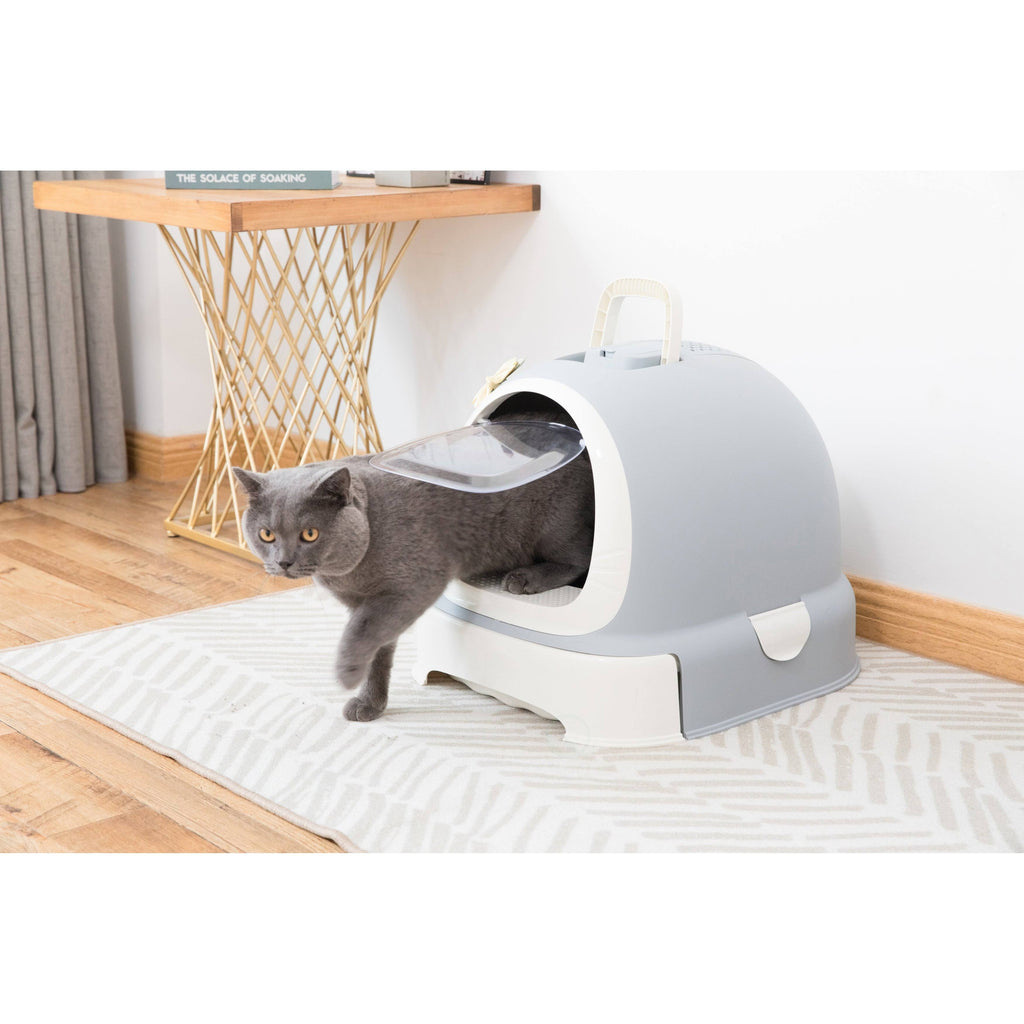 Fully Enclosed Hooded Litter Pan with Front Entry, Cat Litter Scoop Included V593