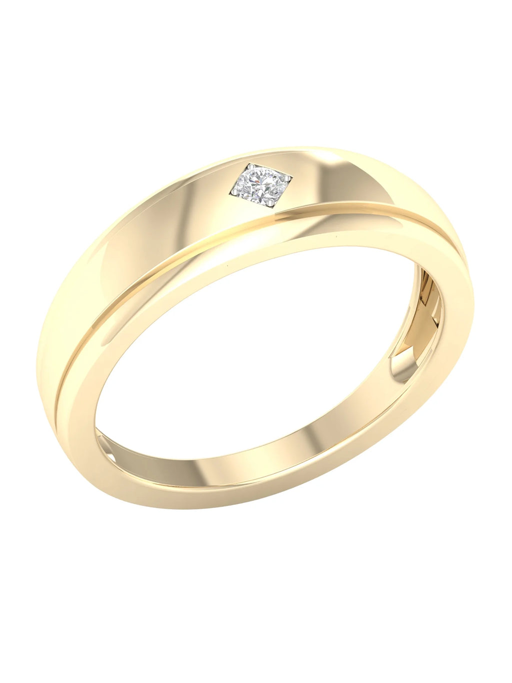 10k Yellow Gold Men's Solitaire Ring Q56399