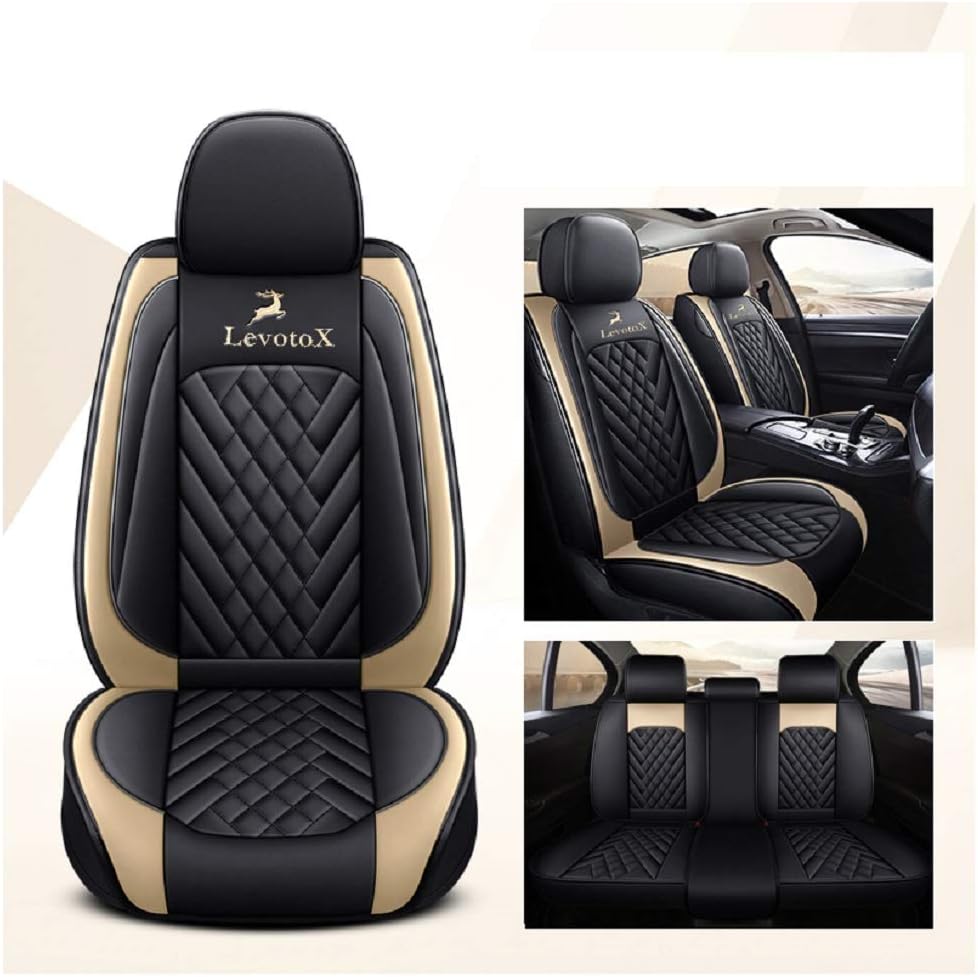 Black-Pink 5 Seats Full Set Car Seat Covers F440663