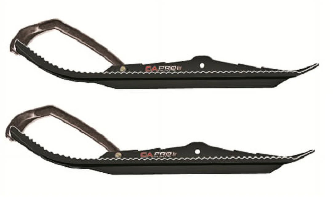 Black Snowmobile Skis with 8" Round Bars Complete Kit I1059
