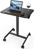 White Sit-Stand Laptop Desk Cart with Pneumatic Height Adjustments D60578