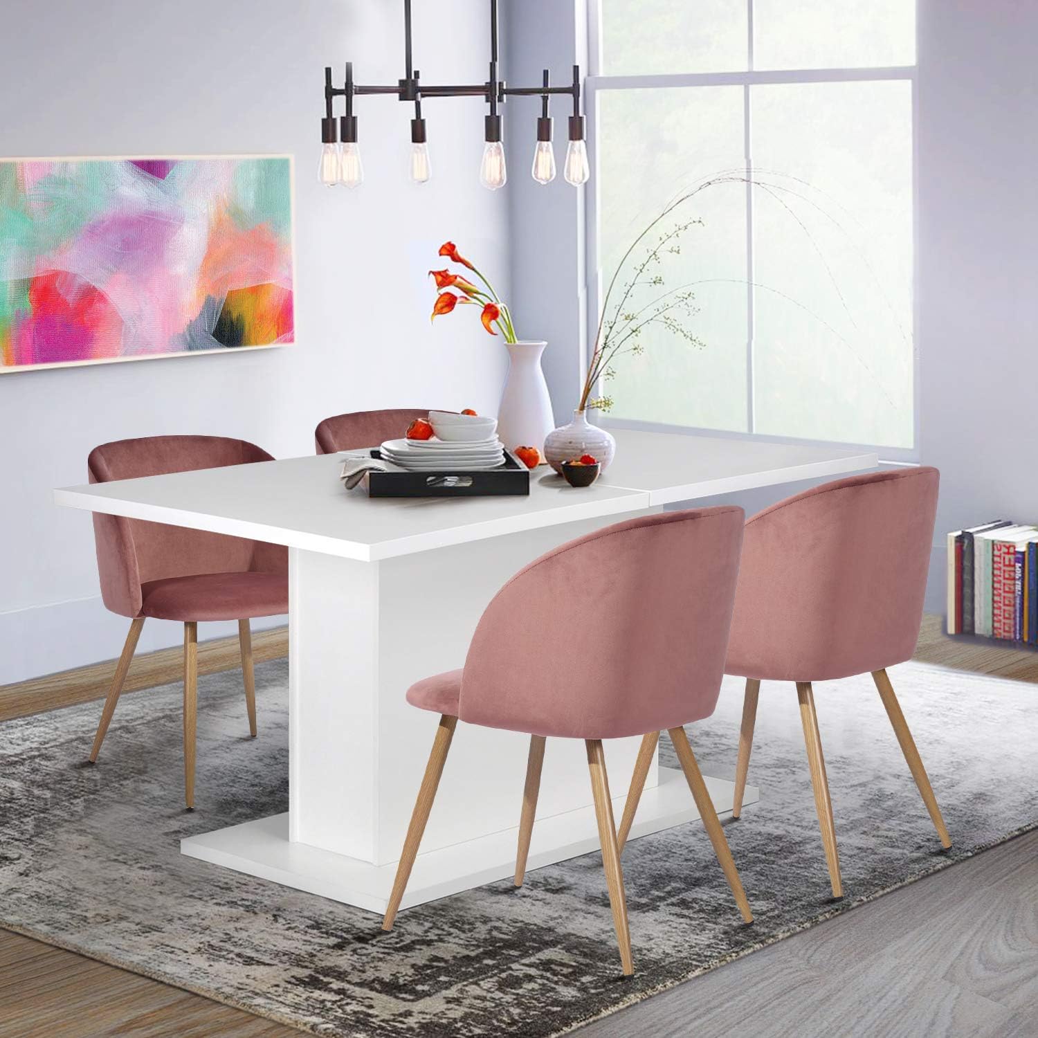 White High Gloss Wooden Expandable Dining Table K825097