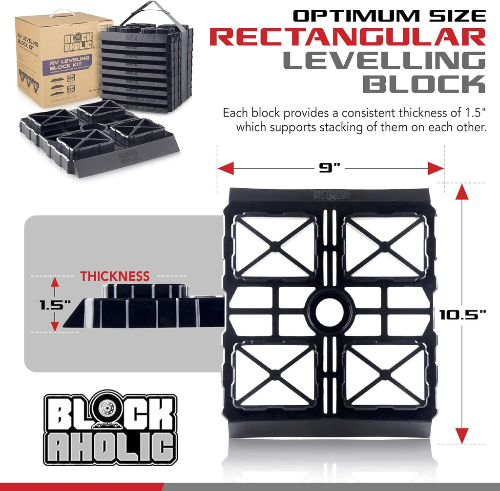 10 Pack RV Leveling Blocks with Carrying Strap L356235