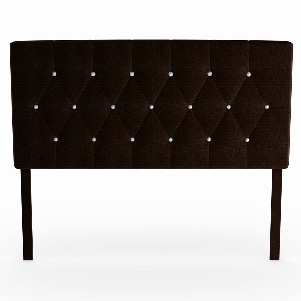 Black Faux Leather Button-Tufted Headboard Q571