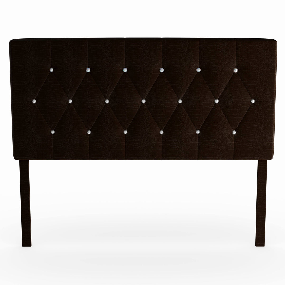 Black Faux Leather Button-Tufted Headboard Q571