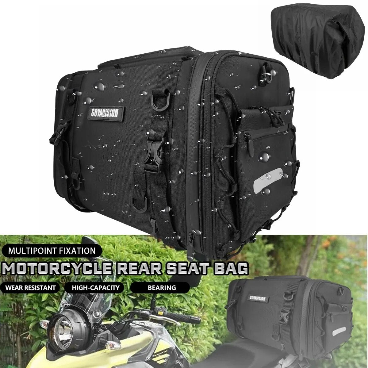 Waterproof PVC Motorcycle Tail Bag 30-50L A1887