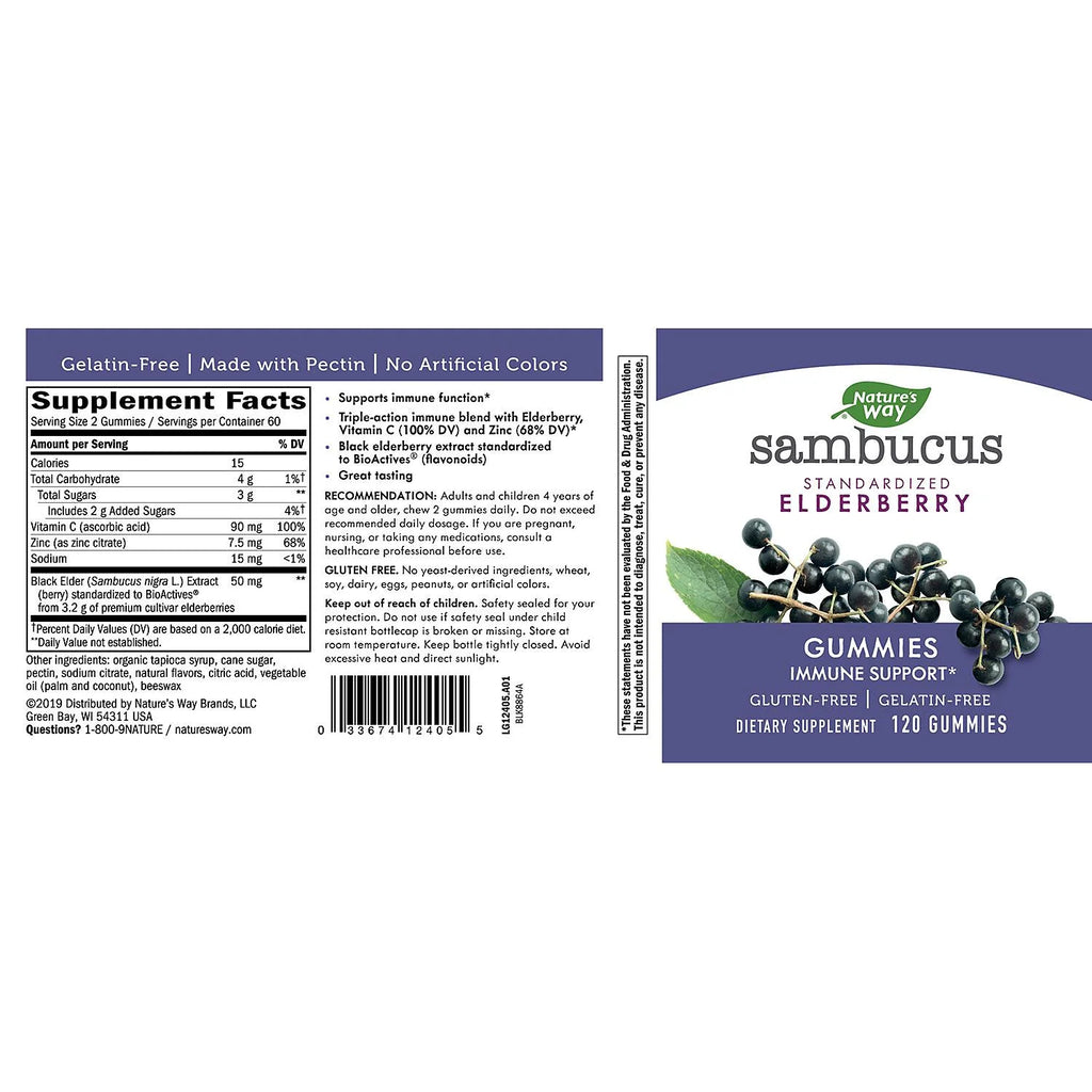 Elderberry Herbal Gummies, Gluten Free (120 Count) P3278