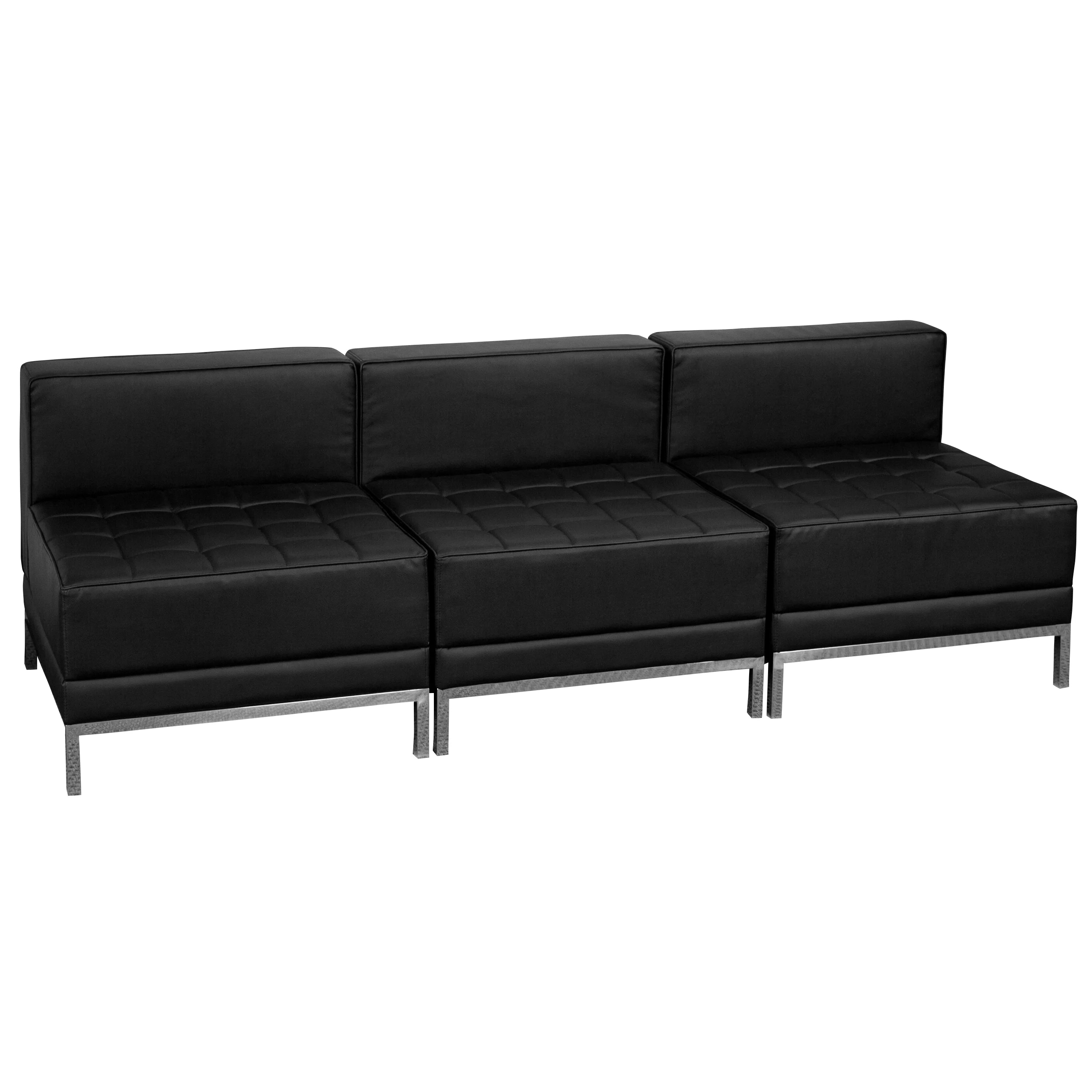 Black LeatherSoft Lounge Set, 3 Pieces I779