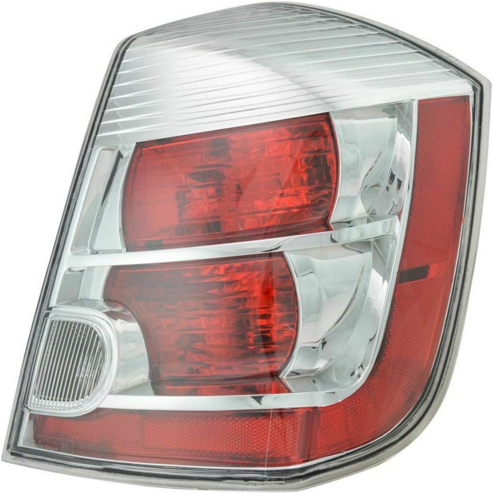 Passenger Side Rear Tail Light for Nissan Sentra 2007-2009 Chrome Housing Pack of 2 V26559