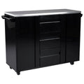 Black Kitchen Cart with Stainless Steel Top W645307