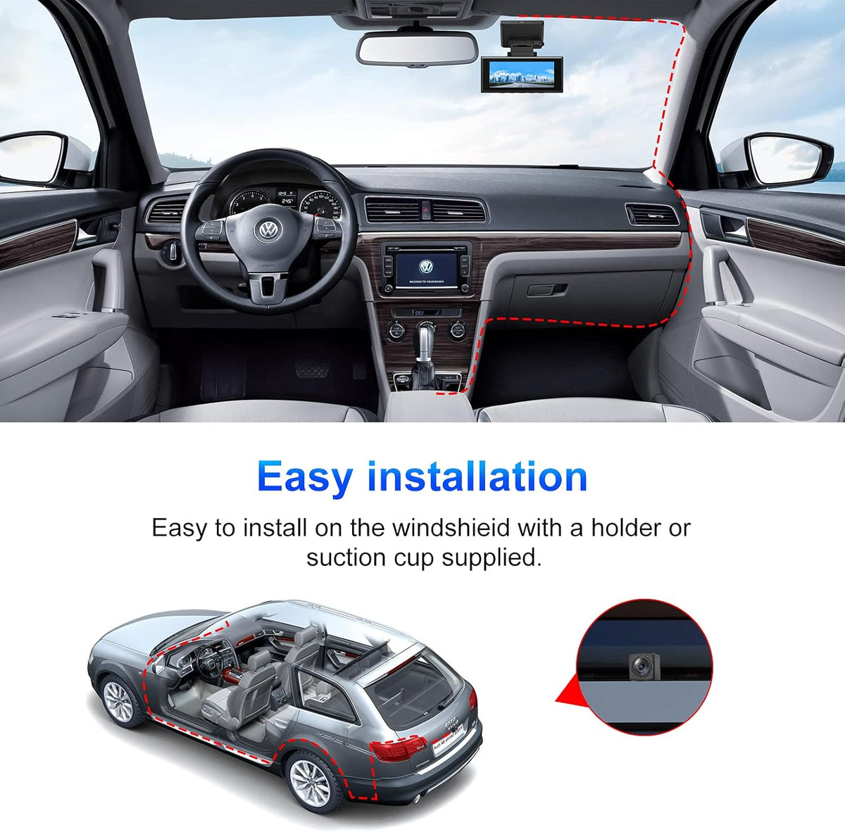 Dash Cam Front and Rear 2K Dual Dash Cam with 3.16 IPS Touchscreen X78562