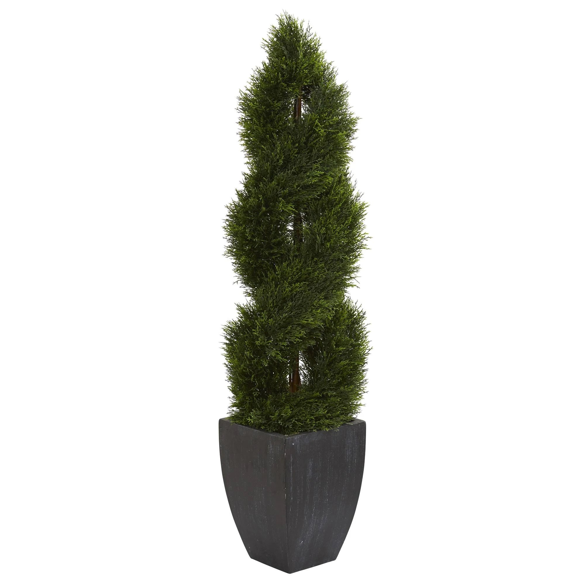 Black Wash Artificial Topiary Tree in Planter L521