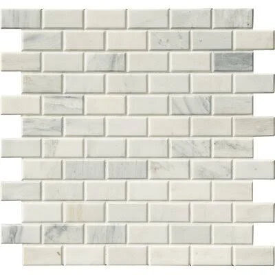 White Honed Marble Mosaic Tile G81392