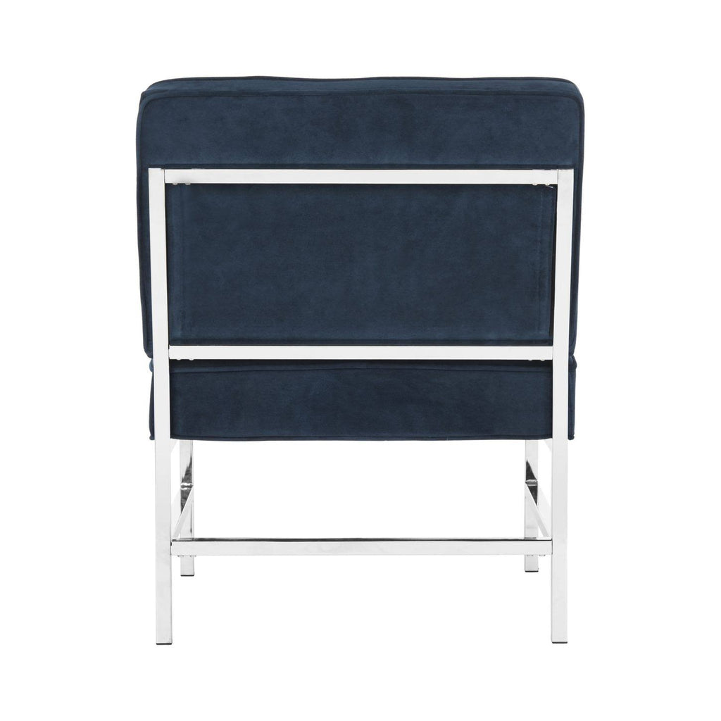 Navy Tufted Velvet Accent Chair Y801