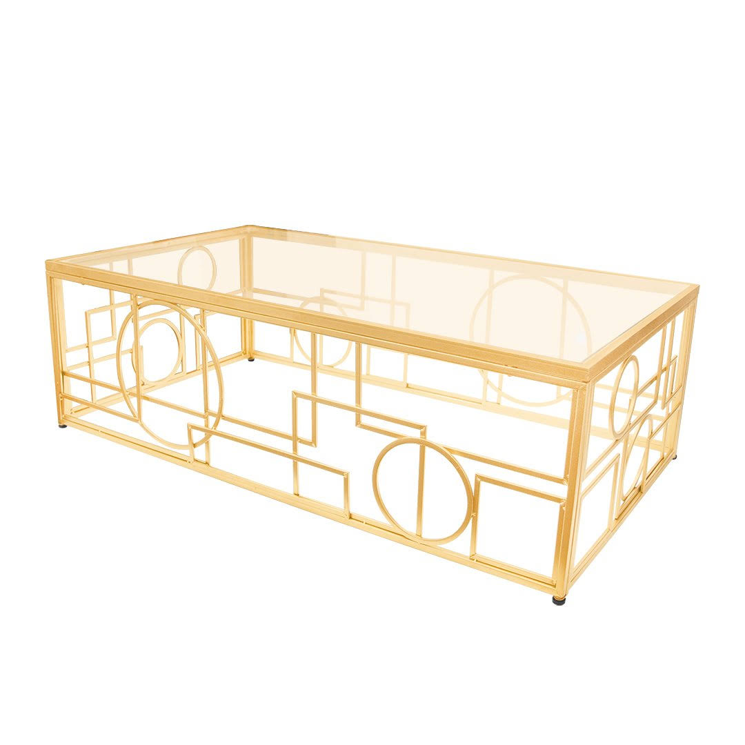 Gold Geometric Accent Table P806