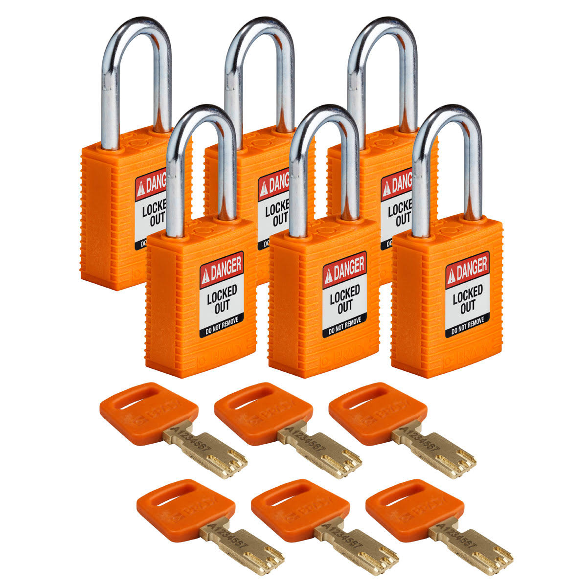 Lockout Padlock, Nylon, 6 Keys, PK6 C83951