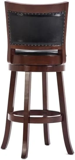 29" Mid-Century Faux Leather Swivel Stool F3266