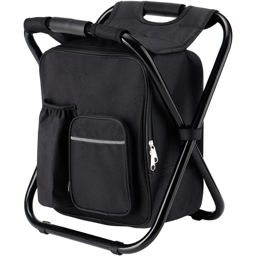 Folding Camping Stool in Black, 14x11x16 inch H466736