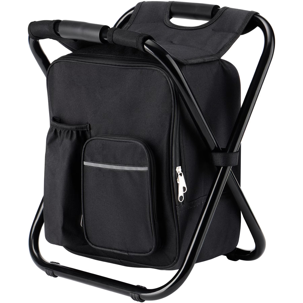 Folding Camping Stool in Black, 14x11x16 inch H466736