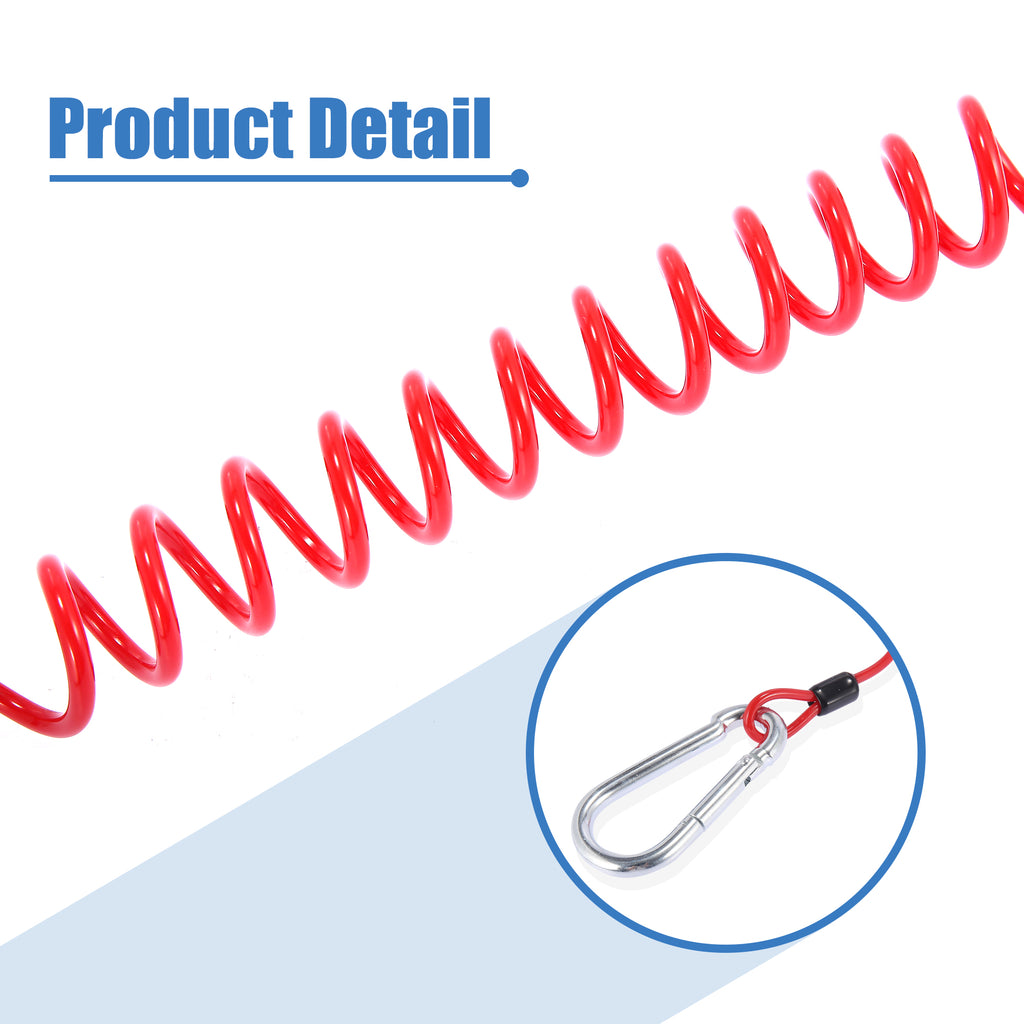 4pcs RV Trailer Breakaway Brake Cable Spring Towing Coiled Wire Extend to 6ft Strap E32523