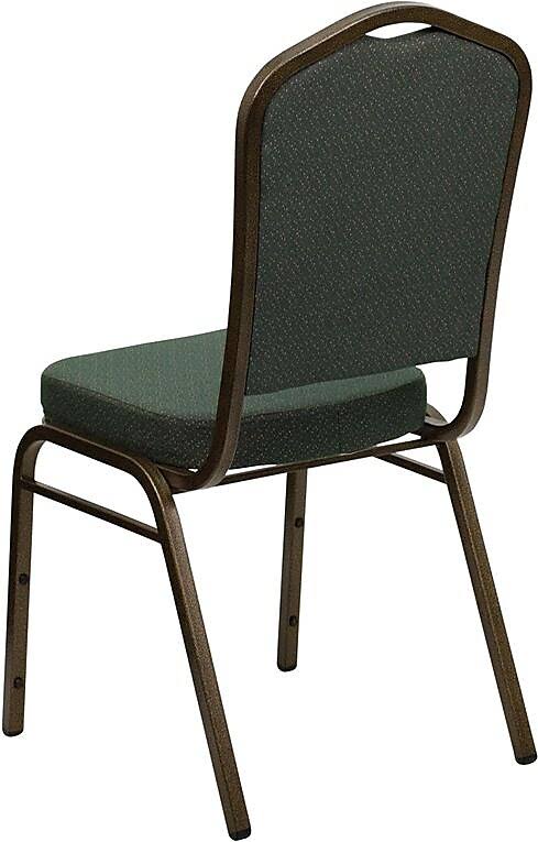 Green Patterned Fabric Crown Back Stacking Banquet Chair D543507