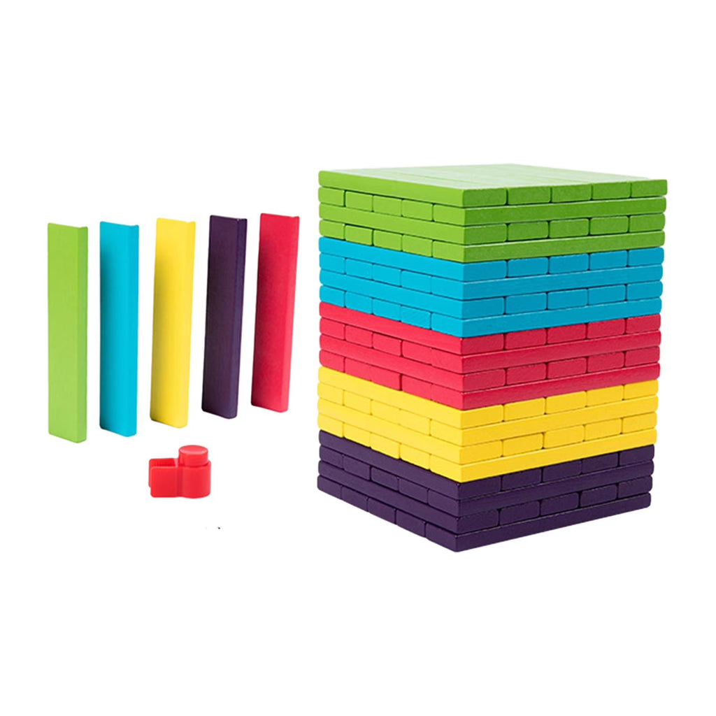 100 Pieces Wooden Blocks Stacking Game Building Kits Board Games N8207