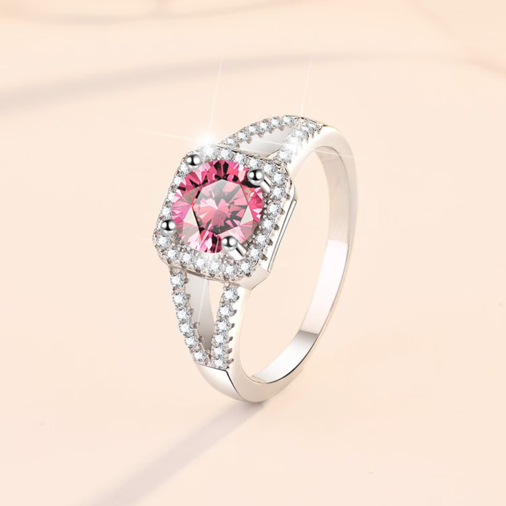 1ct Round Cut Moissanite Engagement Ring S925 Sterling Silver I29557