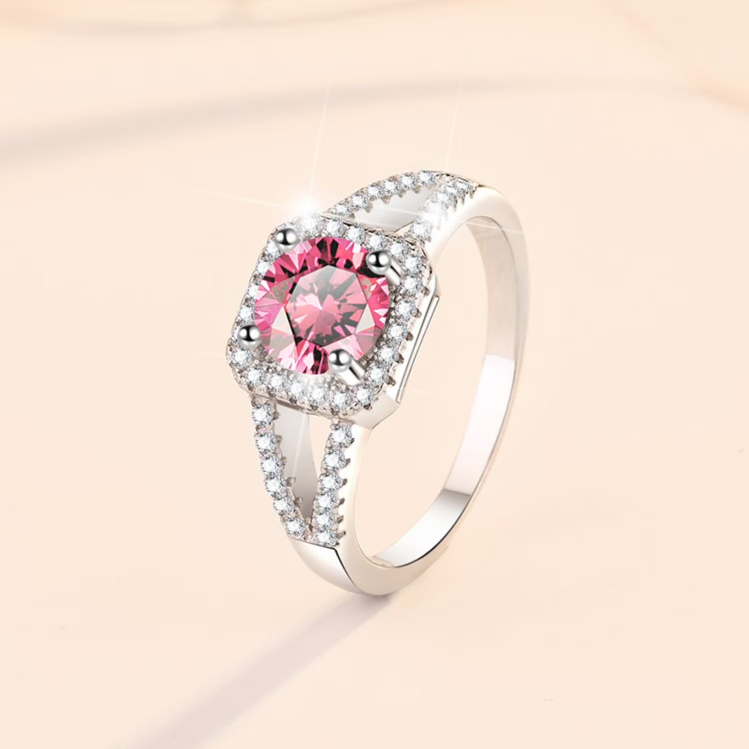 1ct Round Cut Moissanite Engagement Ring S925 Sterling Silver I29557