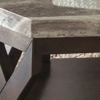 Faux Marble 3-Piece Table Set with Coffee Table and 2 End Tables E799