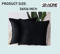 Set of 2 Velvet Decorative Throw Pillow Covers Square with Fringe Cushion Case Z444319