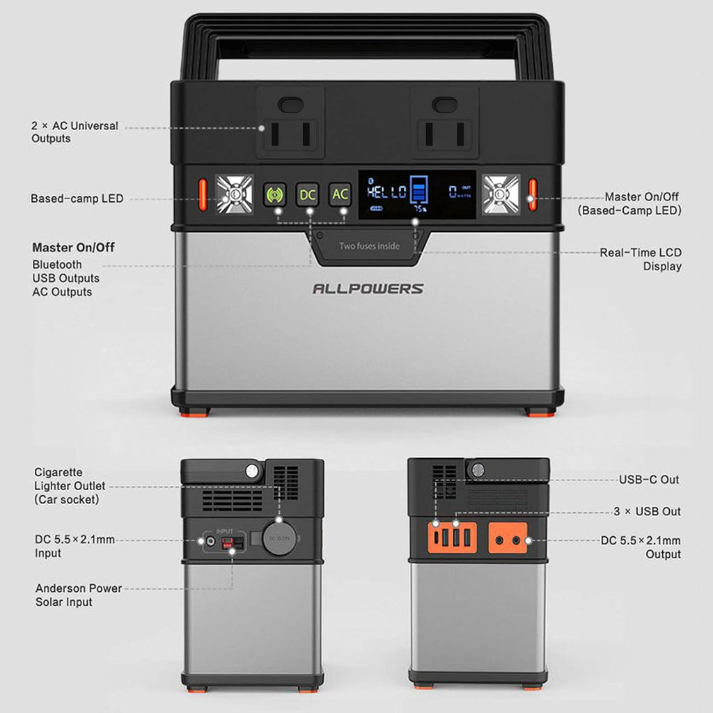 300W 288Wh Portable Power Station with 100W Foldable Solar Panel S3297