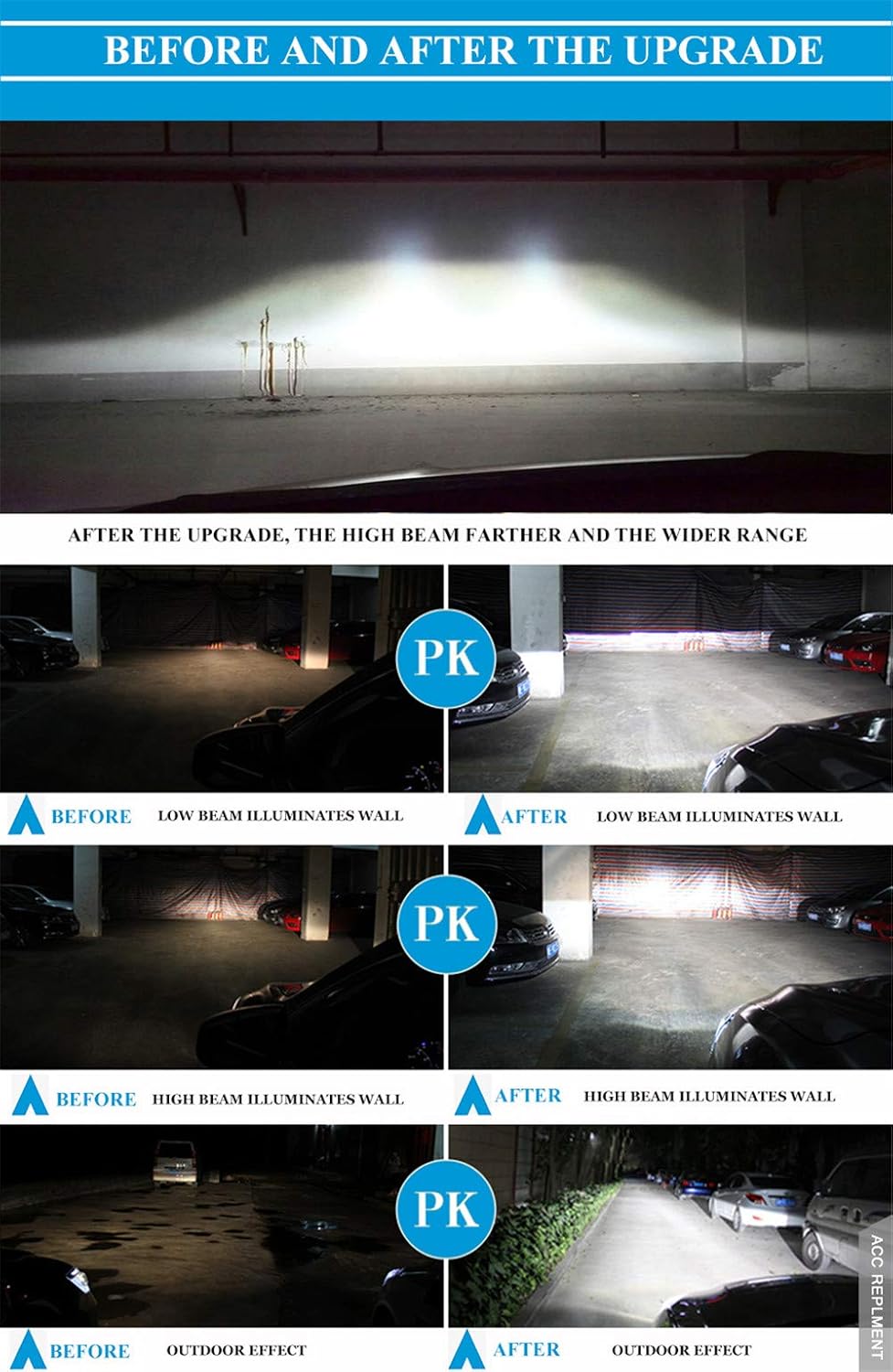 2PCS Headlight Assemblies Bi-Xenon Projector Double Beam HID With LED Daytime Running Lights F989