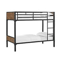 Twin Over Twin Rustic Wood Bunk Bed Brown Y11239